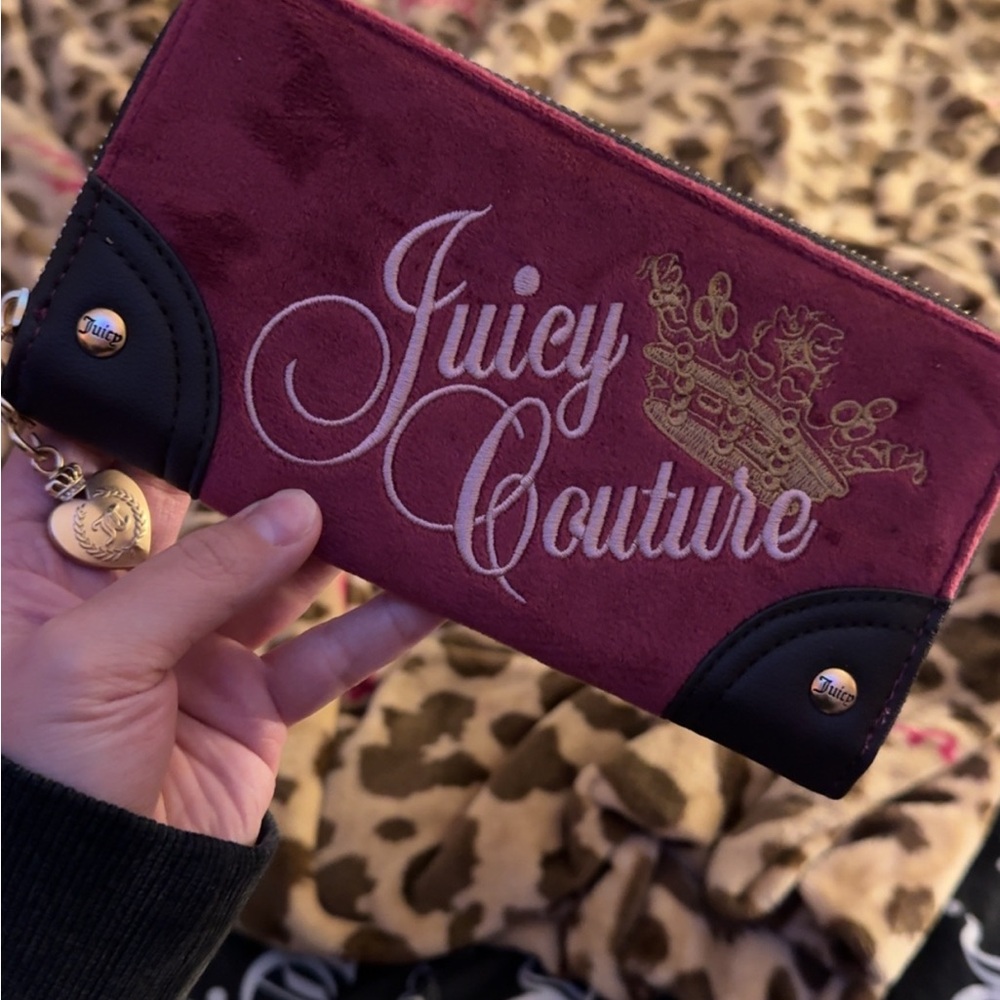 Juicy Couture Maroon and Black Wallet
